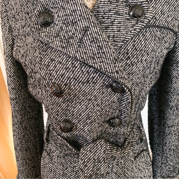 Banana Republic Herring Bone Trench Pea Coat - Picture 9 of 12